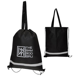 Double Feature Non-Woven Drawstring Tote Bag